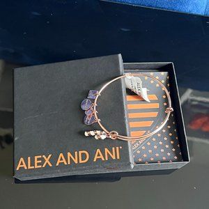 NWT Alex and Ani charm bangle-Rose Gold-Candy Cane